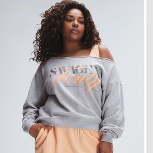 Savage X Fenty WEEKENDER TERRY CUT-OFF SWEATSHIRT XL NWT